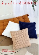 Knitting Pattern - Hayfield 10616 - Bonus Super Chunky - Cushion Covers